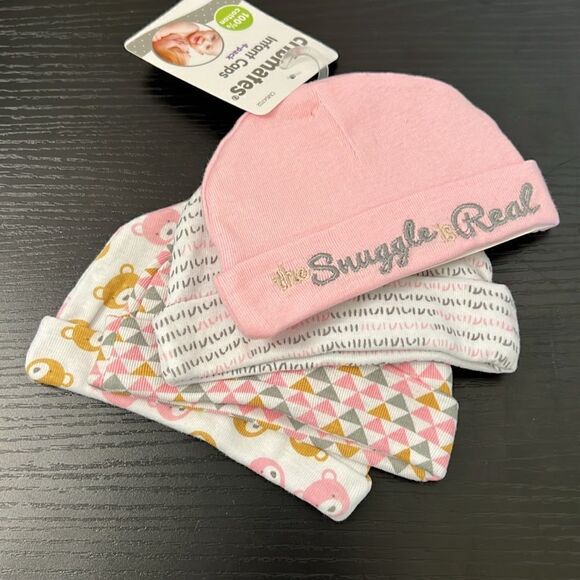 Adorable Girl Cribmates Infant Cap 4-Pack - Picture 2 of 4
